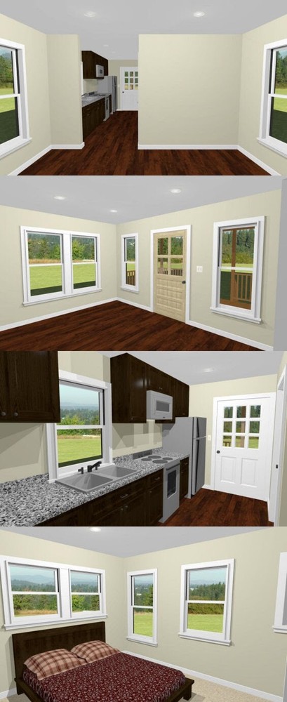 14x24 Tiny House -- 597 sq ft -- PDF FloorPlan -- Model 2