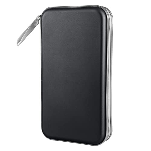 CD Case, DVD Case Holder 96 Capacity Hard Plastic CD DVD Disc Cases Black