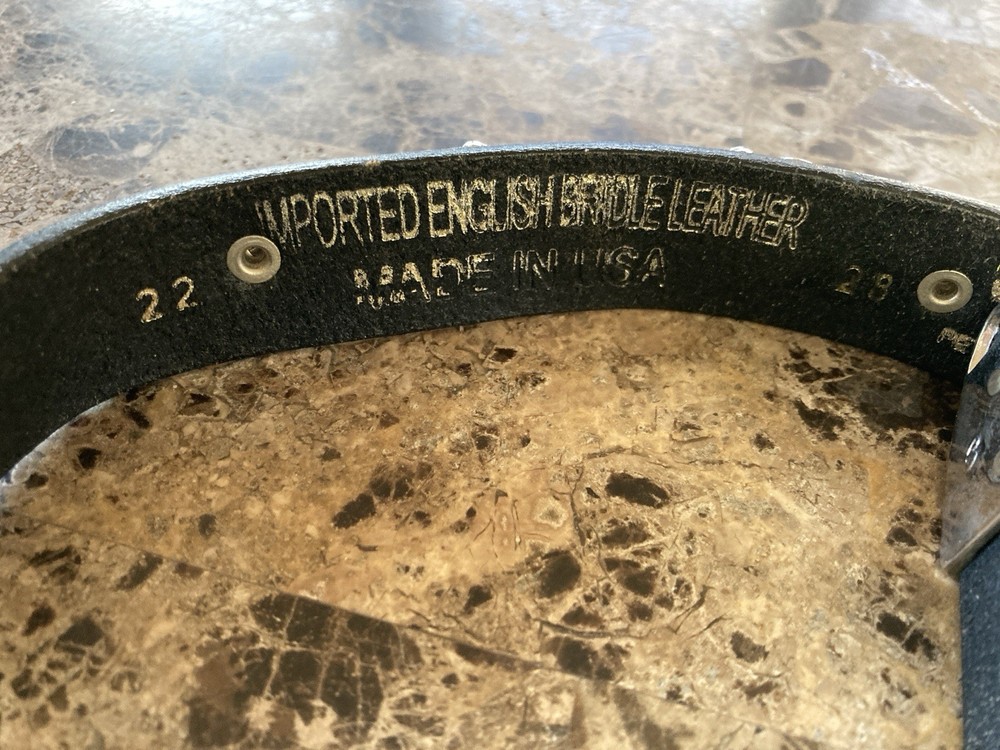 Leather 1" Snaffle Bit Belt with Nickel Snaffle Bits & Buckle 28”