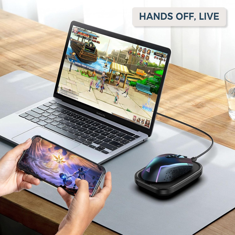 Undetectable Ultra Slim Mouse Jiggler for Continuous PC Activity - Black