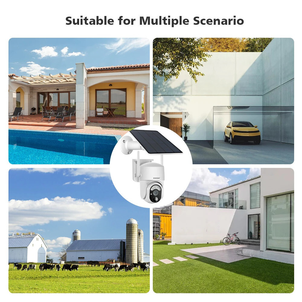 Small Size 5MP 4G Wireless Outdoor Security Camera Solar Battery Powered. UBOX
