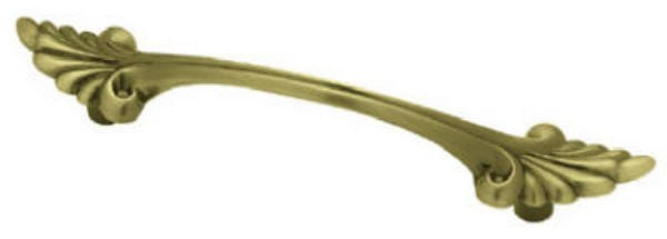 3" Traditional Bow Leaf Ends Pull Antique Brass