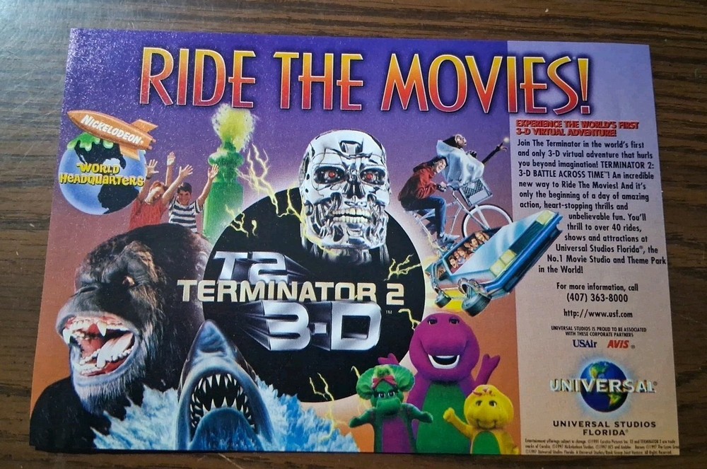 Universal Studios T2 Terminator 2 Nickelodeon Print Ad 1997 8X5