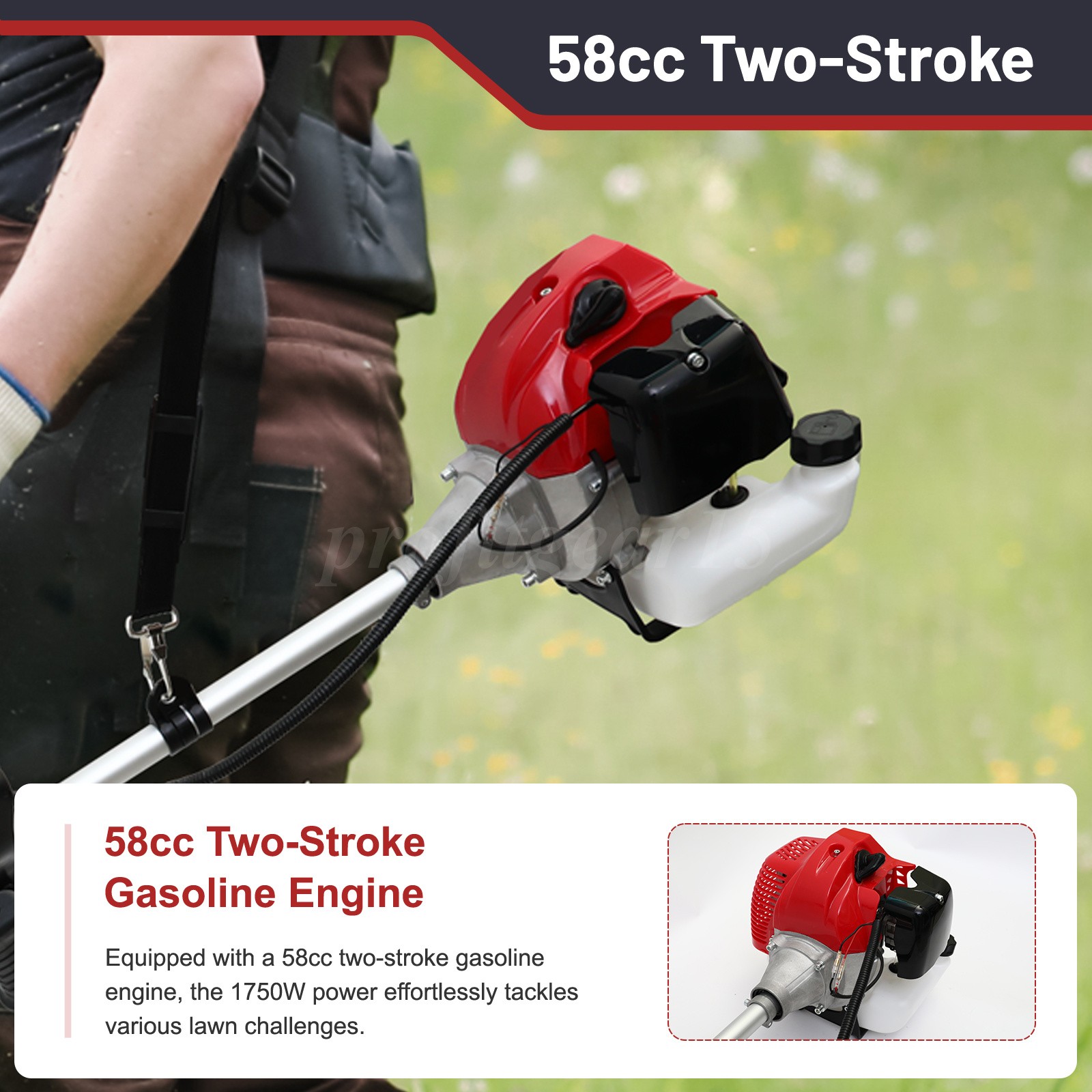 58CC 4 in 1 2-Stroke Grass String Trimmer Brush Cutter Gas Trimmer Weed Eater US