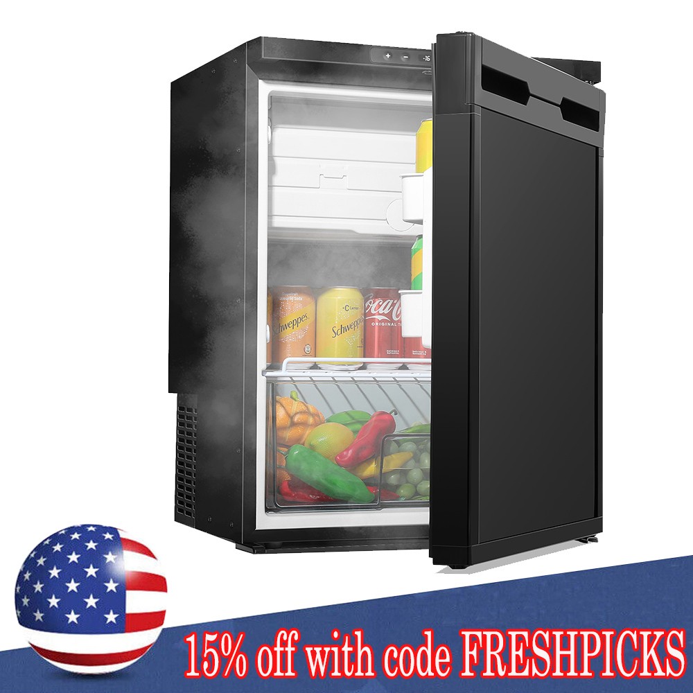 2.3 cu ft 68Qt Truck RV Fridge 12V Cooler Absorption Camper Mini Refrigerator