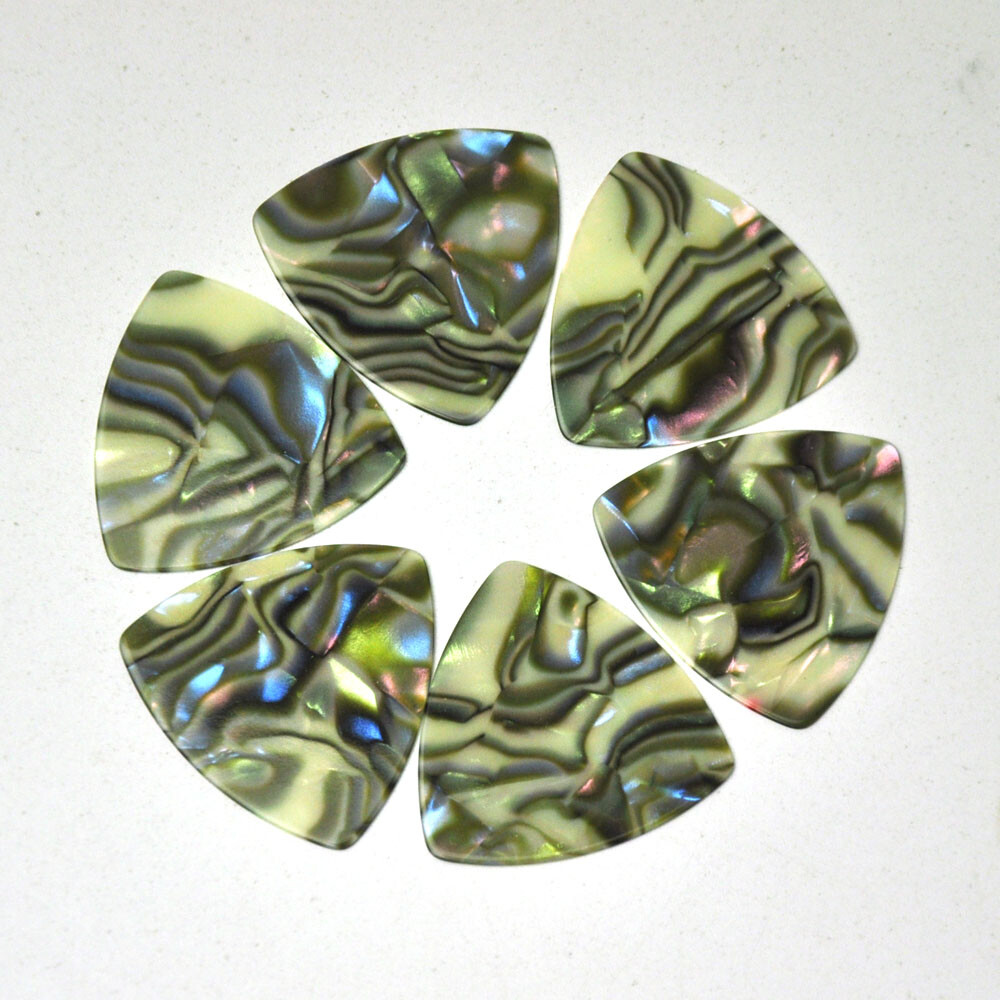 Celluloid 346 Rounded Triangle Guitar Picks Plectrums 0.71mm 100Pcs Abalone
