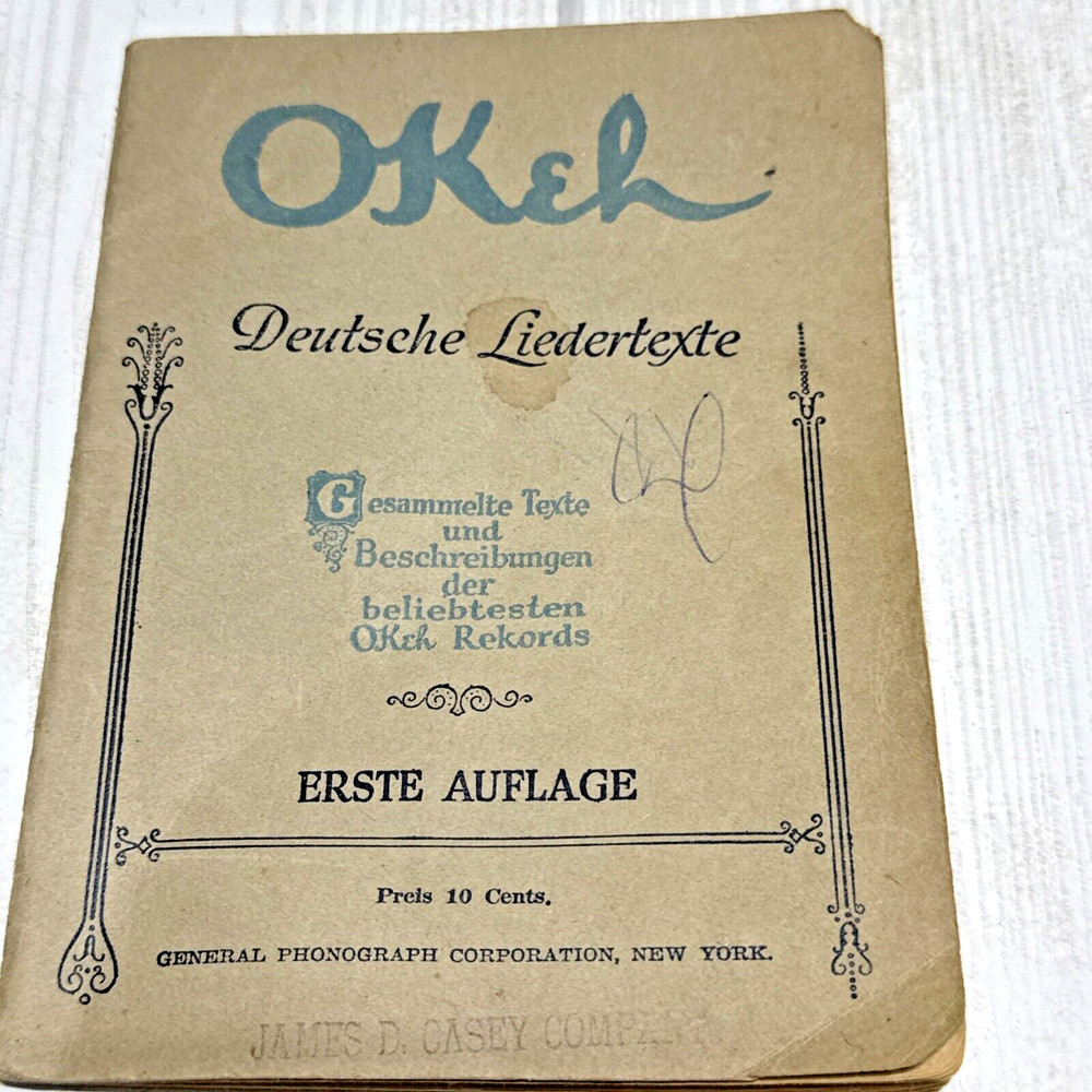 Vintage Original Okeh Phonograph Record Catalog   Deutsche