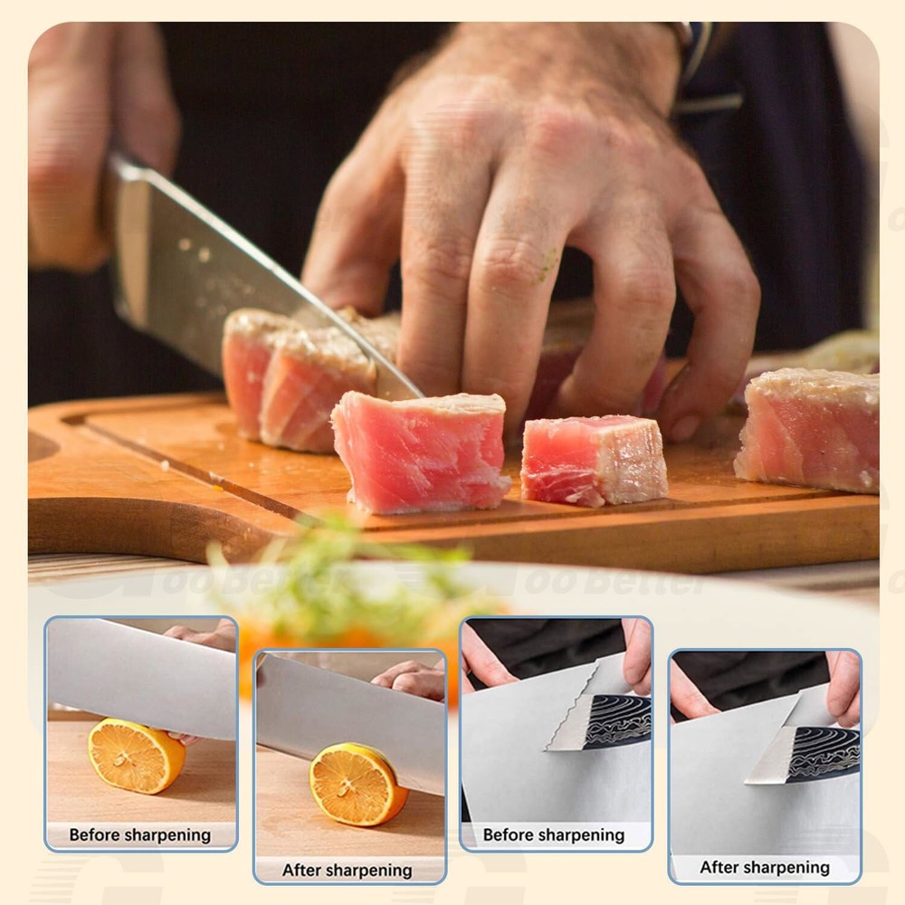 Knife Sharpening Stone Includes 2 Side Grit 400/1000 Whetstone for Kitchen Knive