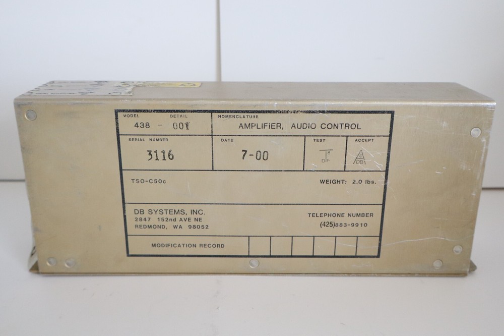 DB Systems 418 Audio Control Amplifier - Removed Working (3Available)