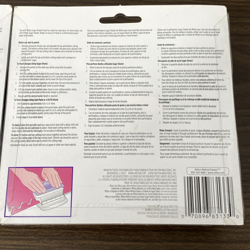 Wilton Sugar Sheets Border Cutting Inserts- Hearts & Bubbles Borders -NEW