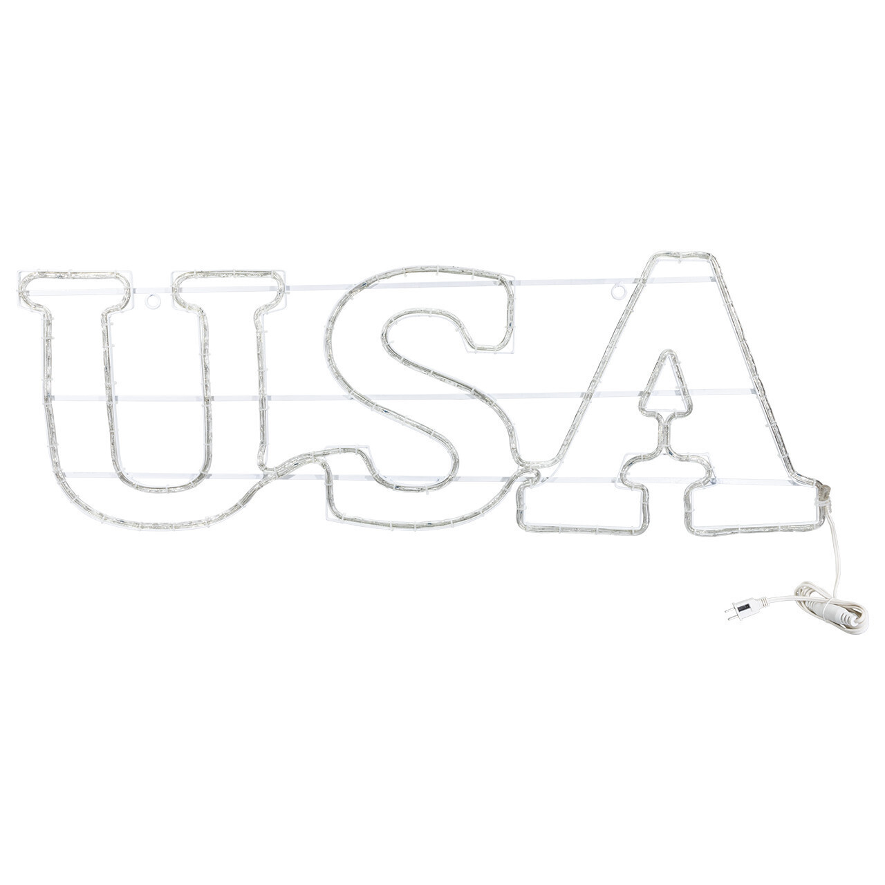 LED Rope Light Patriotic USA Decoration - Lighted Sign - Red, White, and Blue