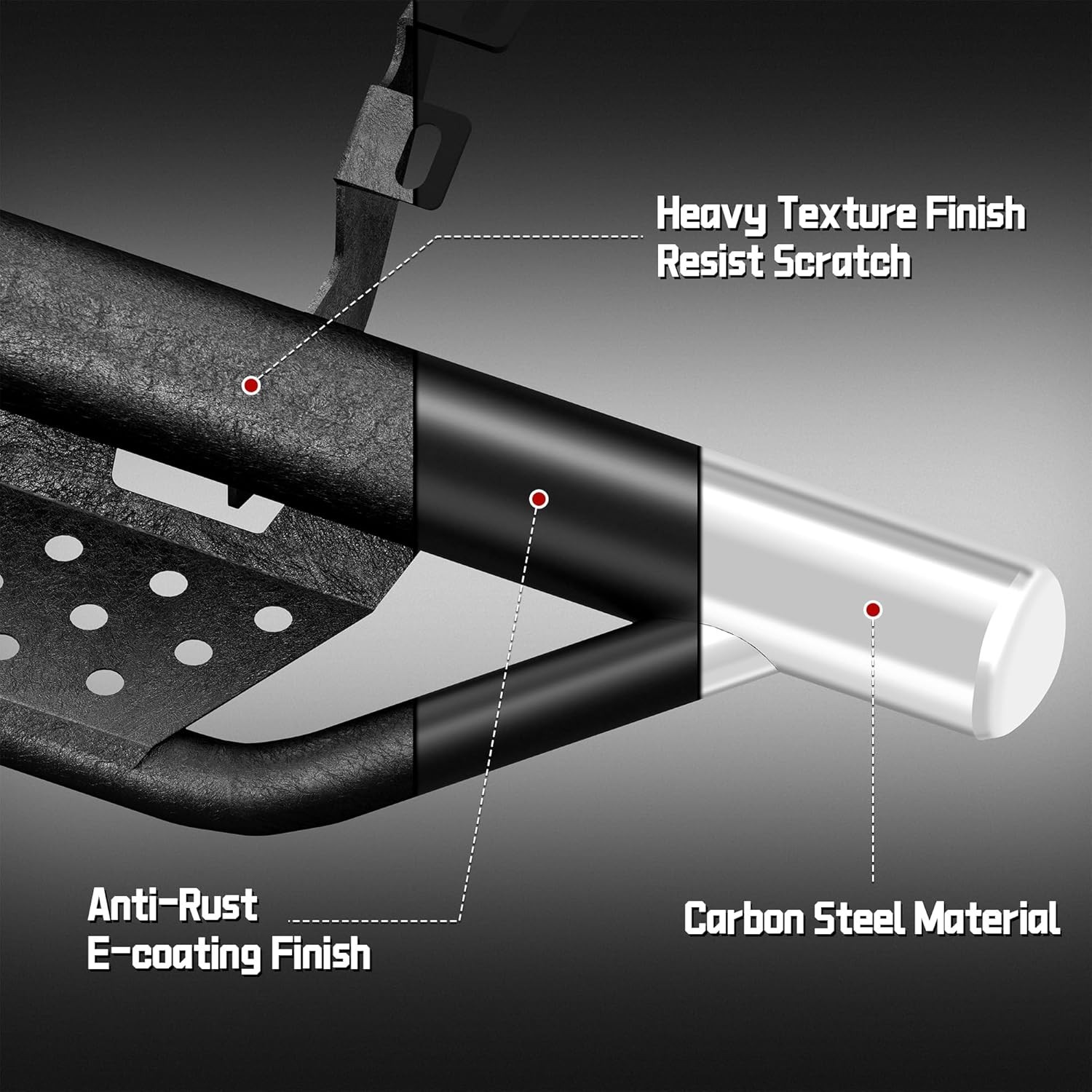 Upgraded Running Boards for 2018-2025 Jeep Wrangler JL 4 Door Side Step Nerf Bar