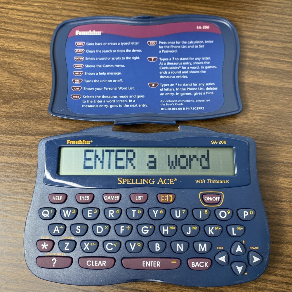 Franklin Spelling Ace SA-206S Handheld Electronic Dictionary Thesaurus Tested