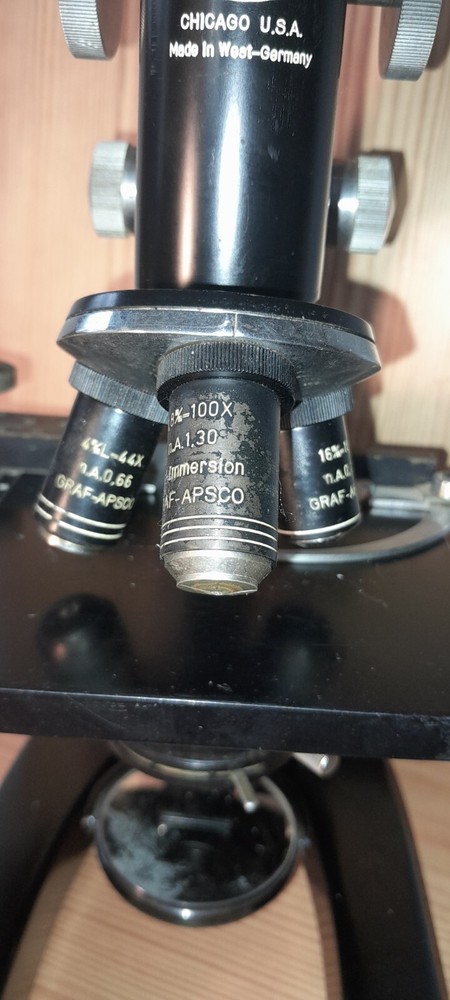 Vintage GRAF APSCO Microscope West Germany