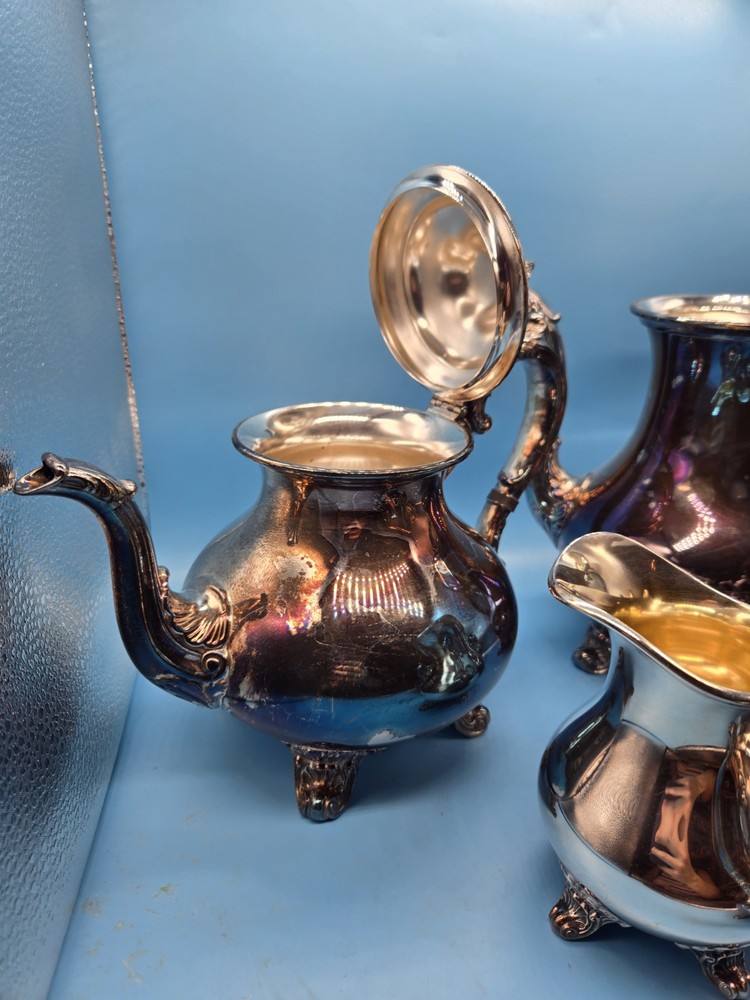 Vtg Gorham 1900-1940 Duchess 5-Piece Tea Coffee Service Silverplate Set