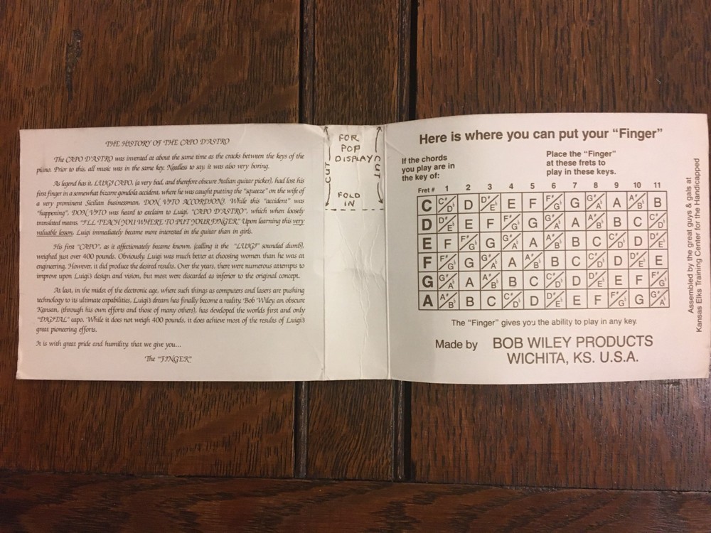 Bob Wiley “Digital” Finger Capo