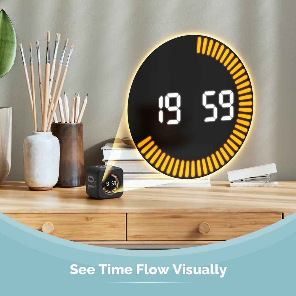 Pomodoro Timer – Visual Cube with 5/10/30/60 Min Presets, Countdown Ring & Co...