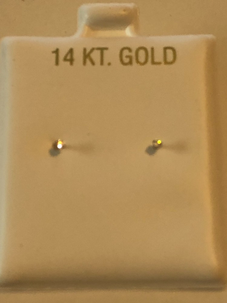 14kt gold cz thiny studs