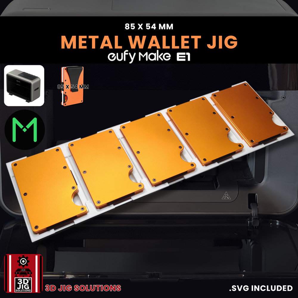 EufyMake E1 UV Printer Jig | Metal Wallet Template
