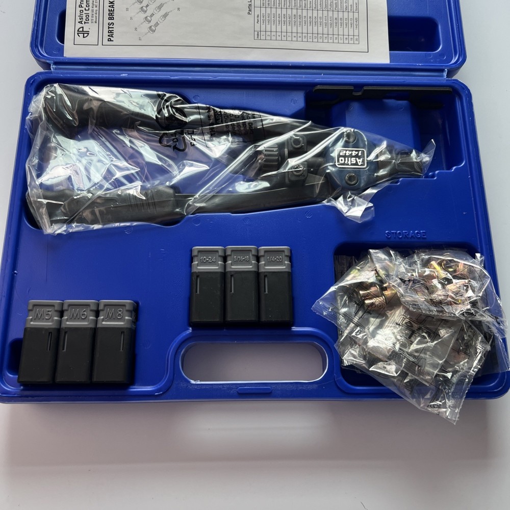 Astro Pneumatic Tool 1442 Nut/Thread Setting Hand Riveter Kit 13-Inch