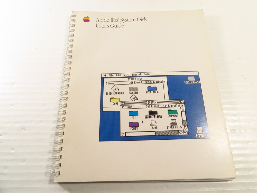 Apple II Apple IIgs System Disk User's Guide 1988, Original, Free Shipping
