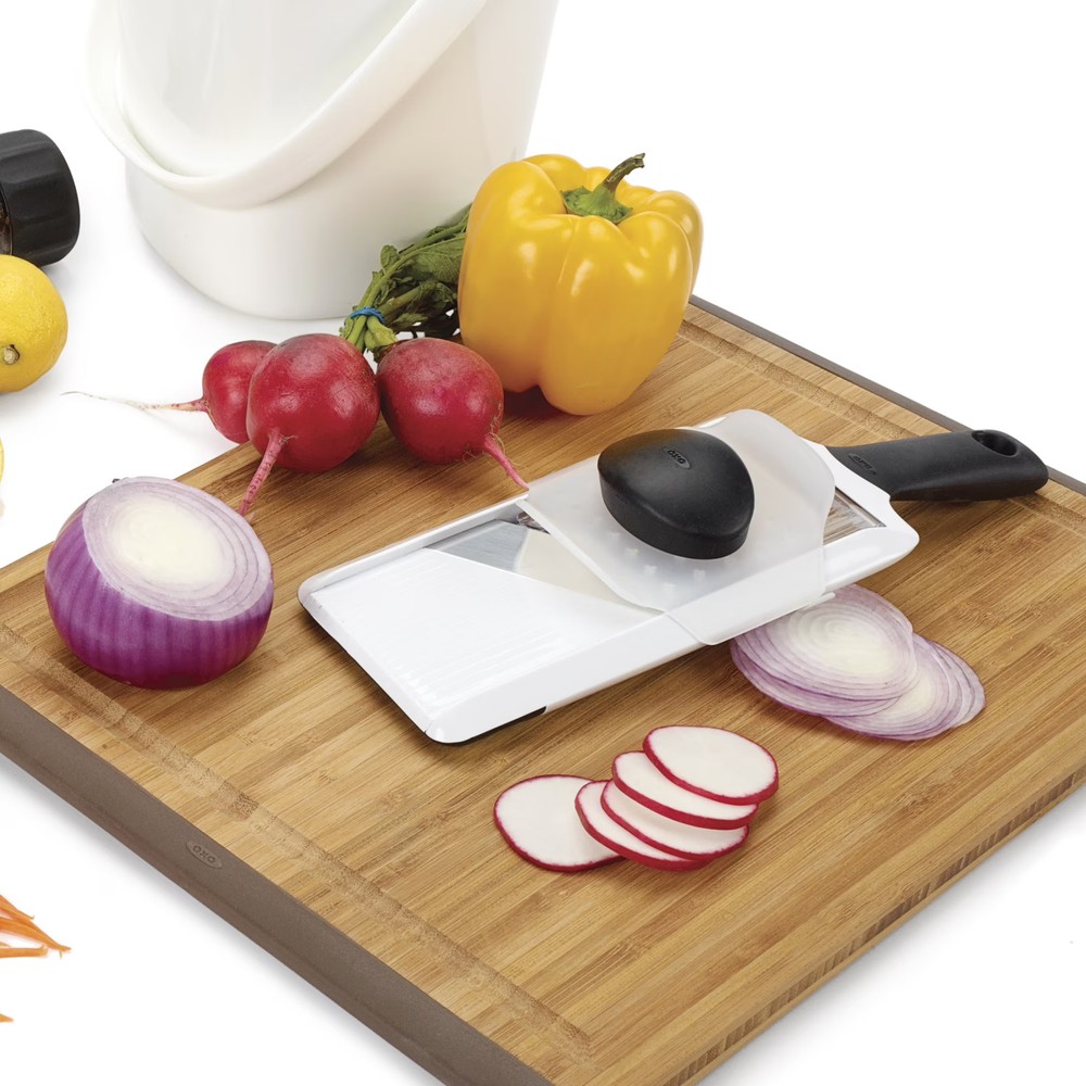 OXO SoftWorks Handheld Mandoline Slicer with Adjustable Thickness Settings
