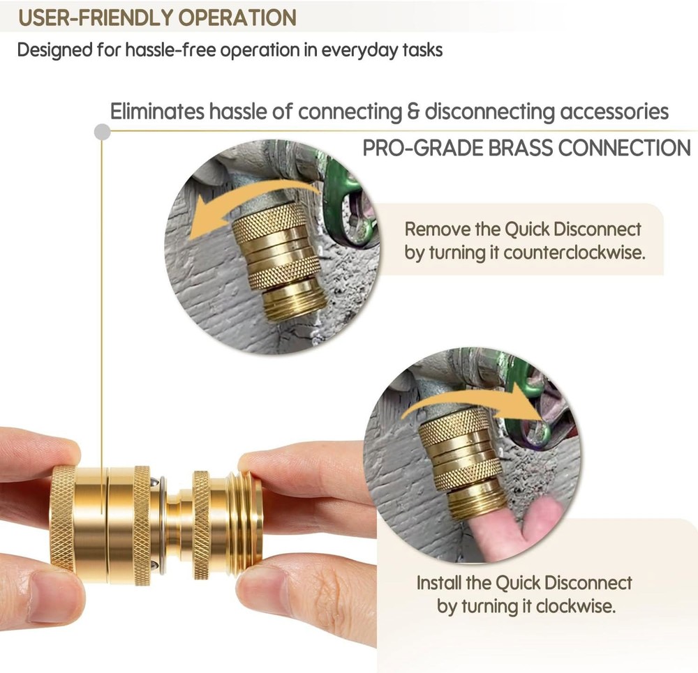 3/4" Brass Quick Disconnect Coupler for Dramm 227729 Universal Fit Quick Connect