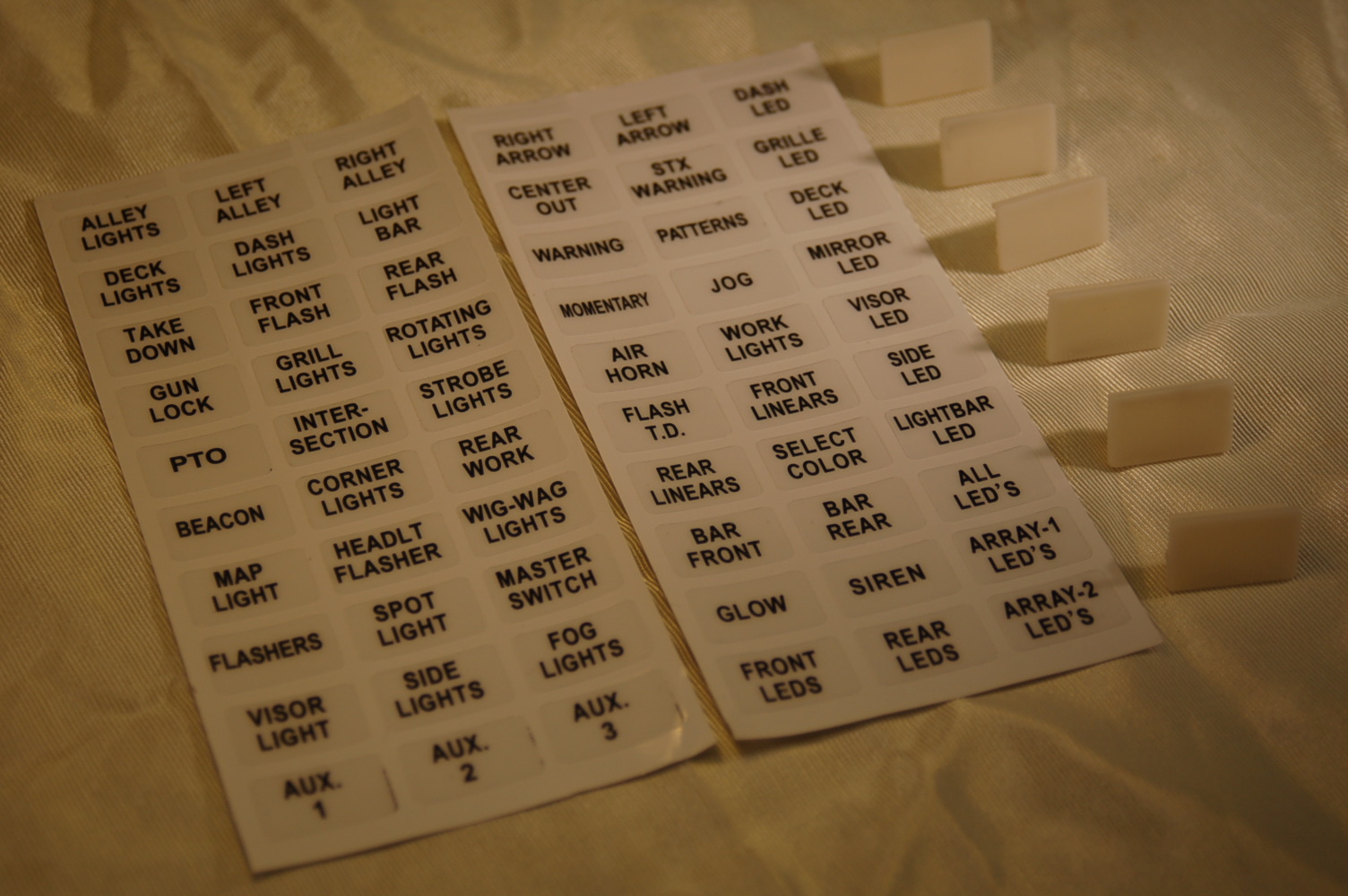 Federal Signal SW300 Switchbox Label Code3 Shome able2 fed sig switchbox labels