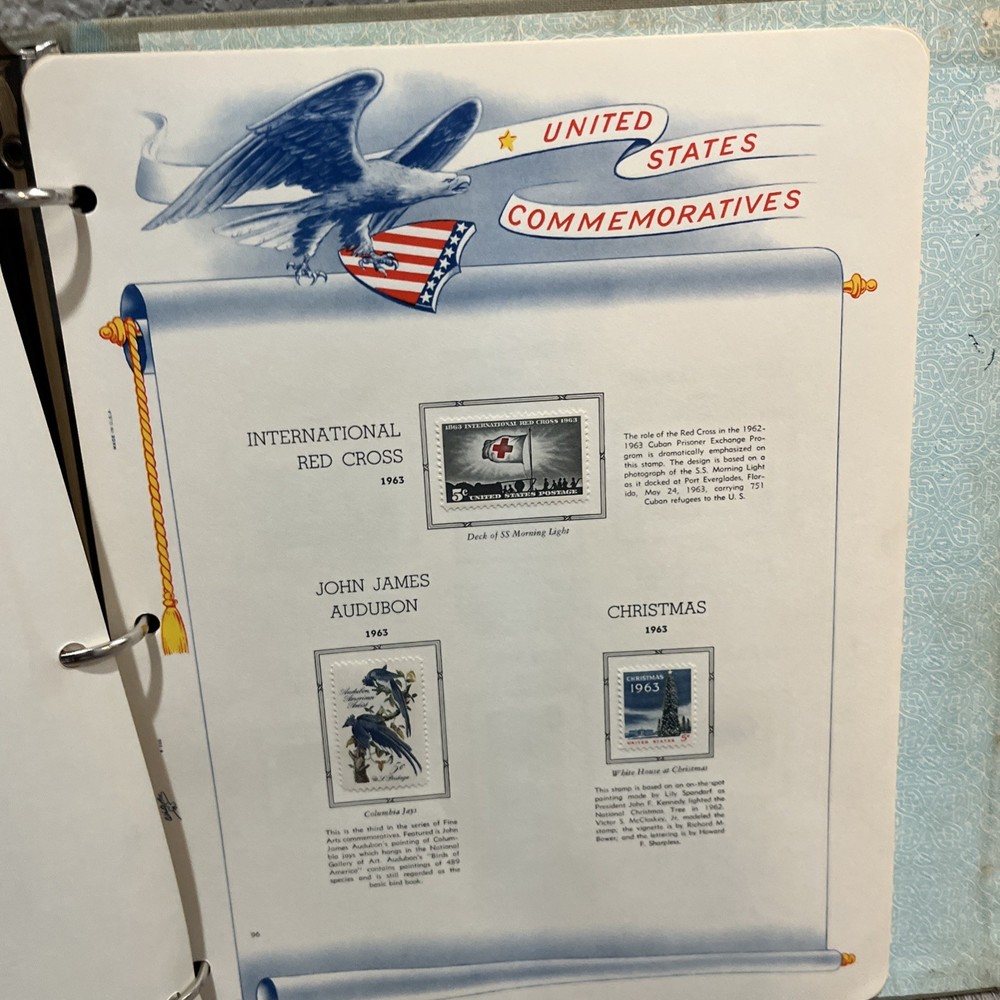 White Ace United States Commemoratives Postage Stamps Book 1947-1964 Qty 229