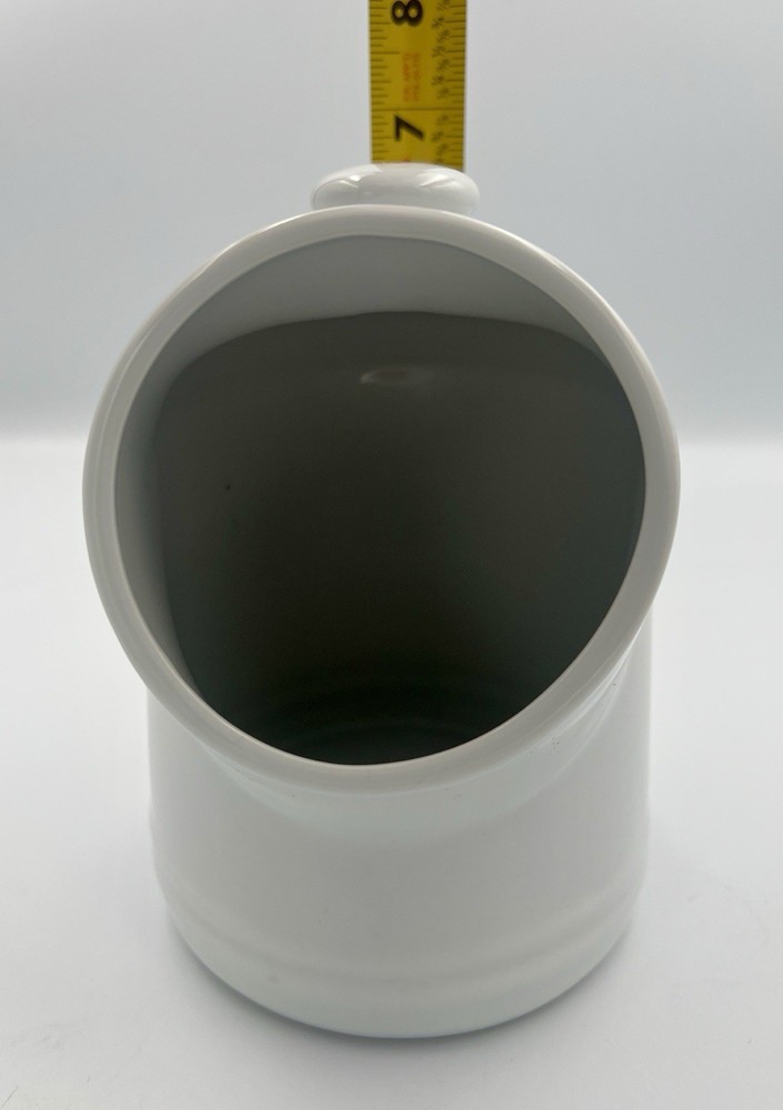 Salt Pig White Ceramic 6 1/2” High