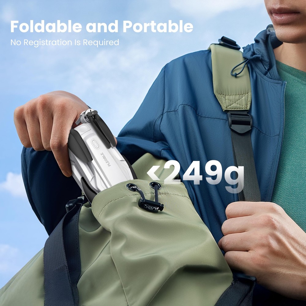 4K GPS Drone with Camera, FPV, Auto Return, 46 Min Flight, Foldable, 249g