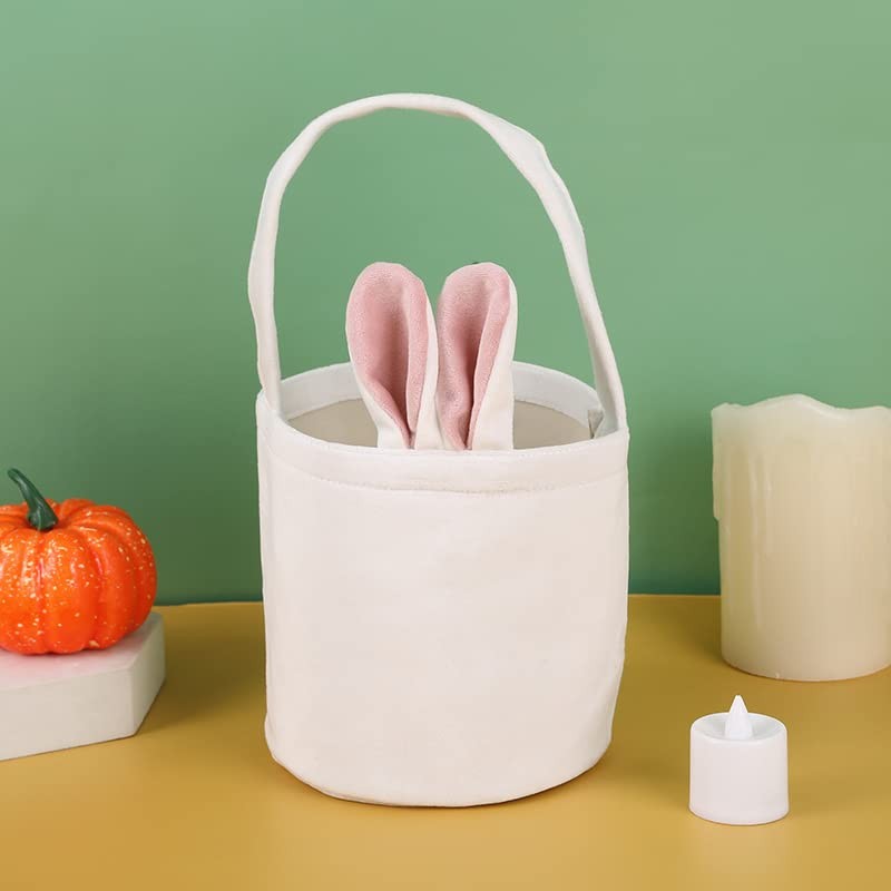 Ankelesz Easter Bunny Bag,Easter Basket Bunny Canvas Bag Eggs Gift Baskets fo...