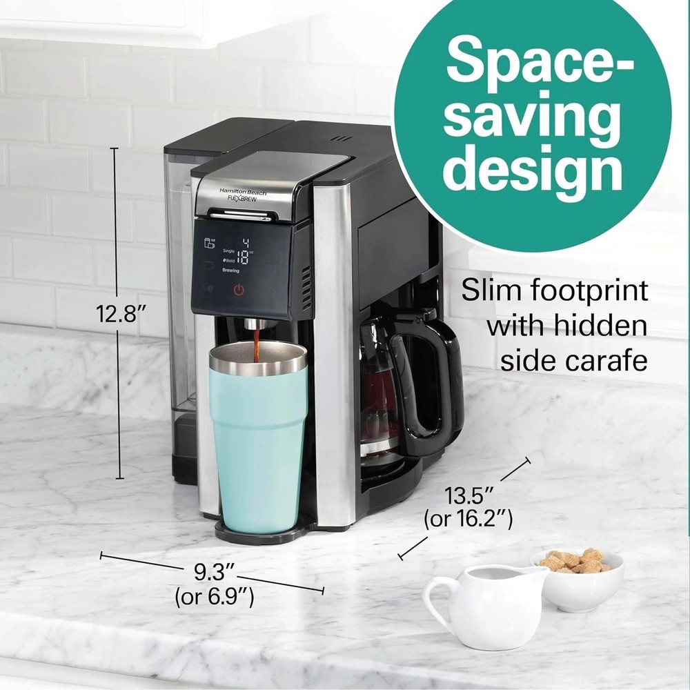 Hamilton Beach FlexBrew Advanced 5-in-1 12 Cup Drip Coffee Maker & Single Serve