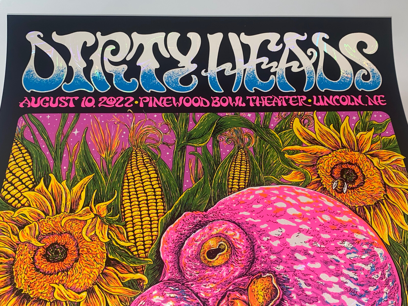 Dirty Heads Poster Lincoln NE 8/10/22 Silkscreen White Swirl Foil S/N Official