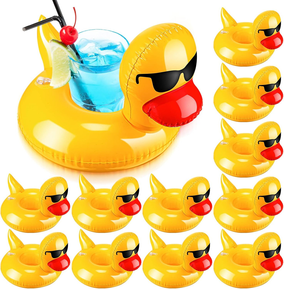 Sratte Inflatable Drink Floats Reusable Cute Drink Holder Inflatable Float Cup C