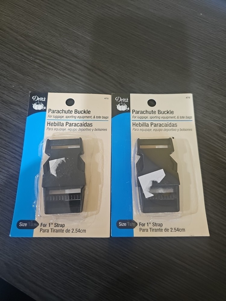 New (2) Dritz Quick Release Parachute Buckle For 1" Strap-Black, 470, Free Ship