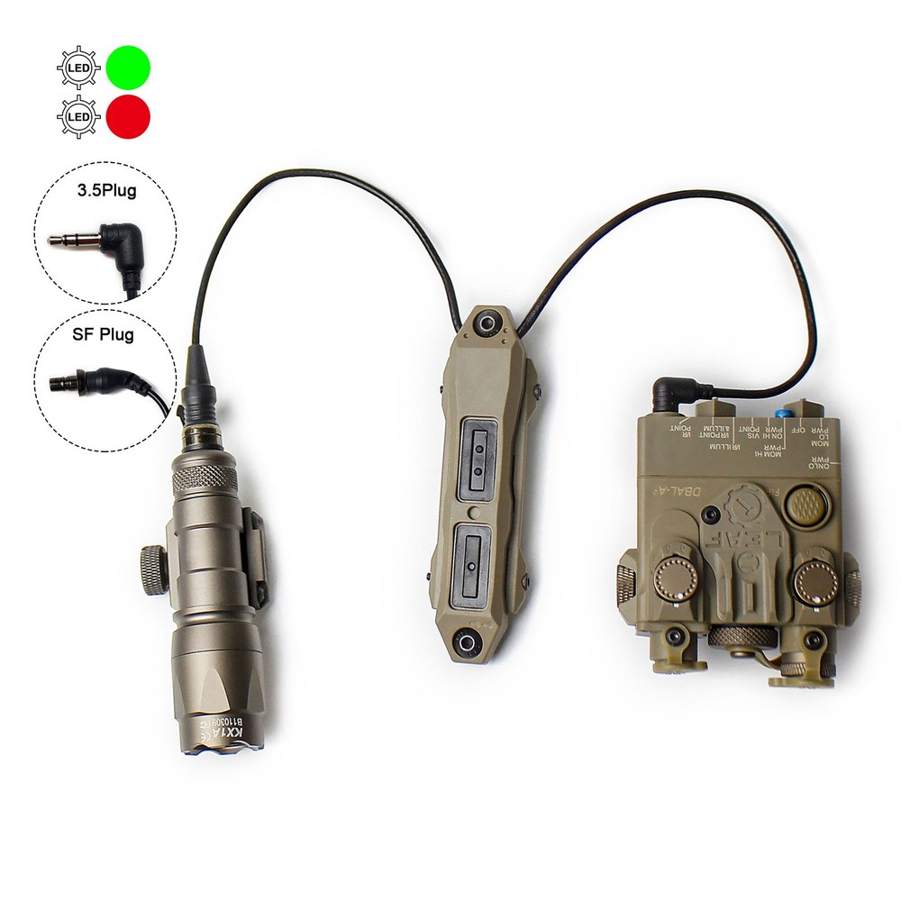 DBAL-A2 Red Green Laser With Hunting Strobe M300C Flashlight / Dual Plug Switch