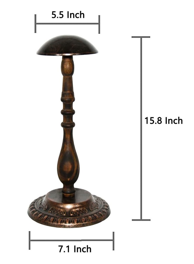 Owlgift Tabletop Hat Stand Vintage Style Dome Shaped Bronze Small,