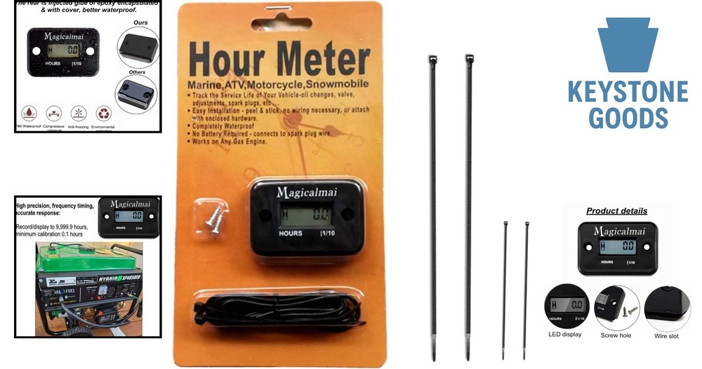 Waterproof Inductive Hour Meter for Gas Engines & Generators