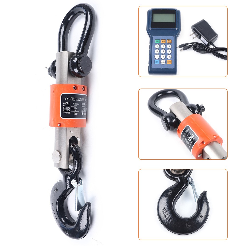 10T Wireless Remote Digital Electronic Hanging Crane Scale with Handheld Meter