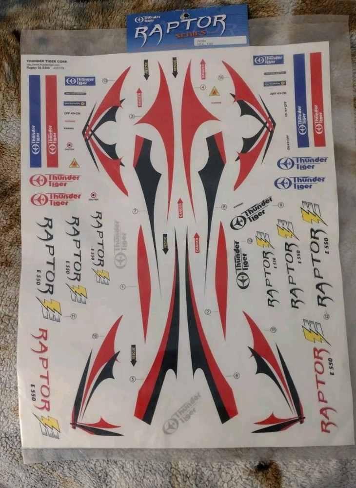 Raptor E550 decal Set - PV0564 - THUNDER TIGER