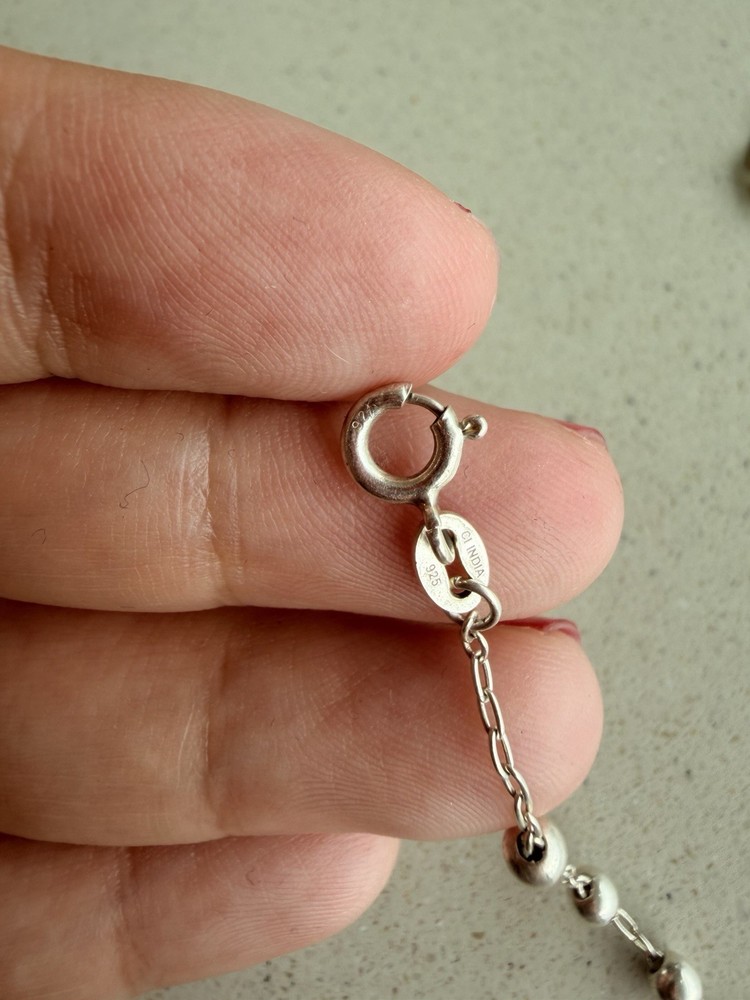 Sterling Silver (.925) Christian Rosary Bracelet with Crucifix