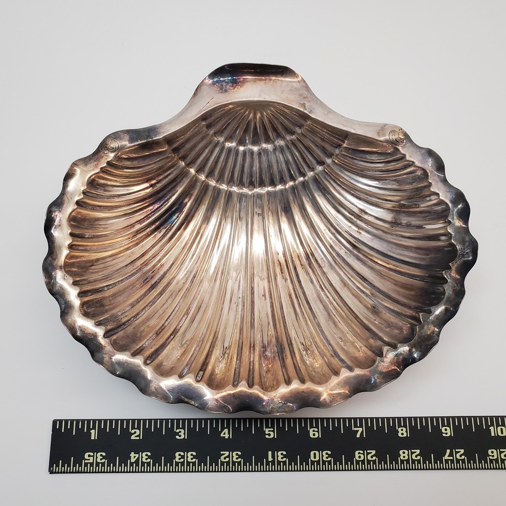 Antique Wilson & Sharp Edinburgh SCALLOP Shell Dish Silver‑Plate 8885 Footed