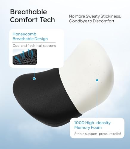 Soft Memory Foam Car Neck Pillow - Adjustable Strap, Odorless Headrest, 2-Pack