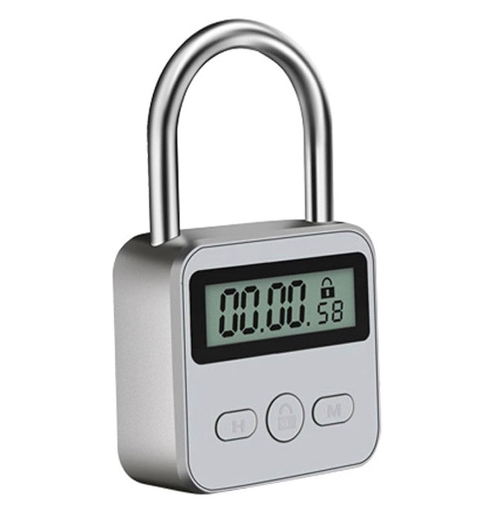 Metal Timer Lock, 99 Hours Max Timing Lock, USB Rechargeable Timer Padlock