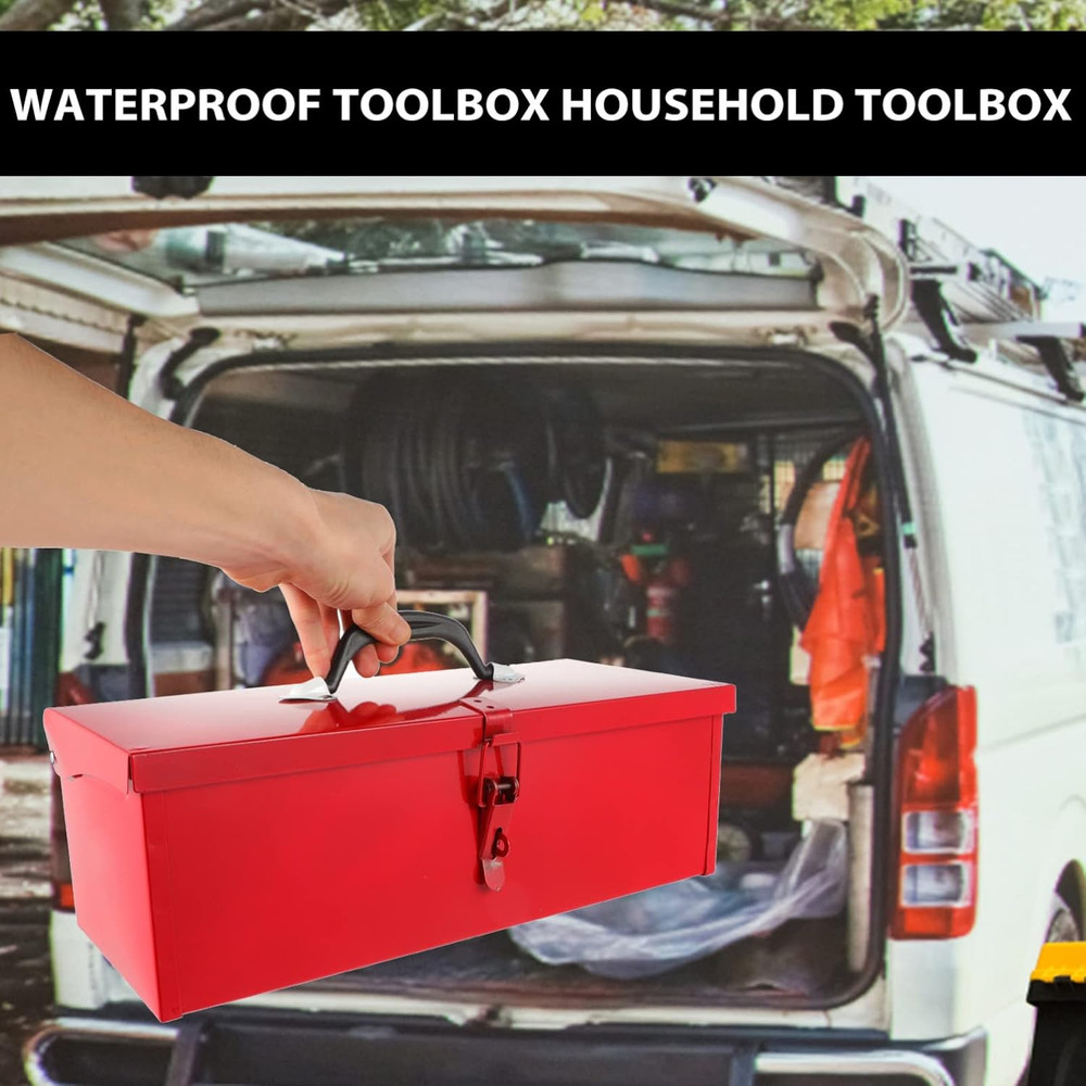 Red Metal Tool Box Iron Sheet Tool Box Metal Toolbox Red Tool Storage Case Locka