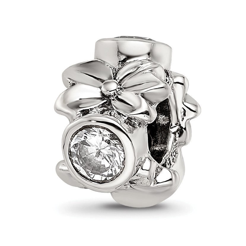 Silver Reflections CZ Bead QRS425