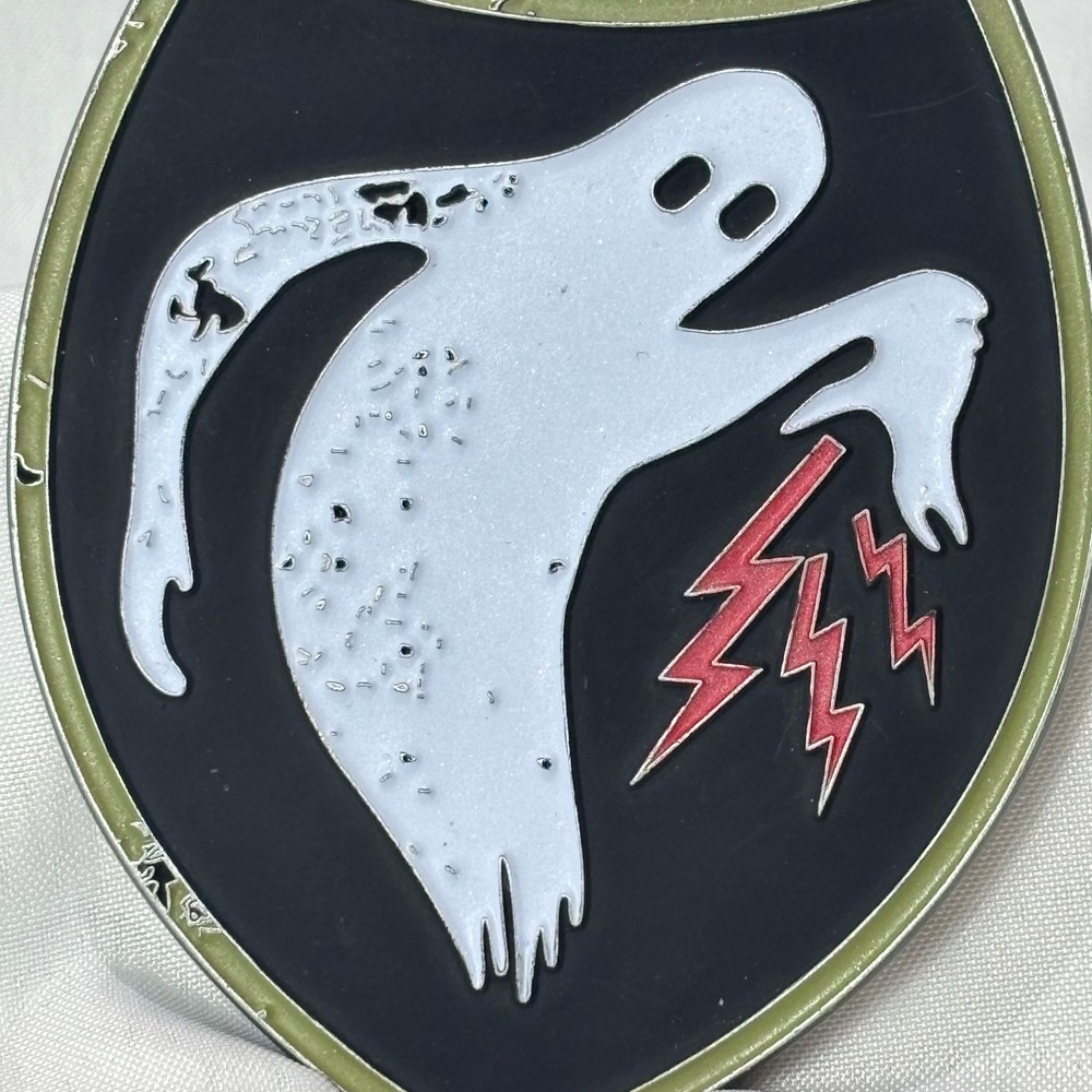 K-9 Unit Shield Shape Challenge Coin Ghost With Sparks