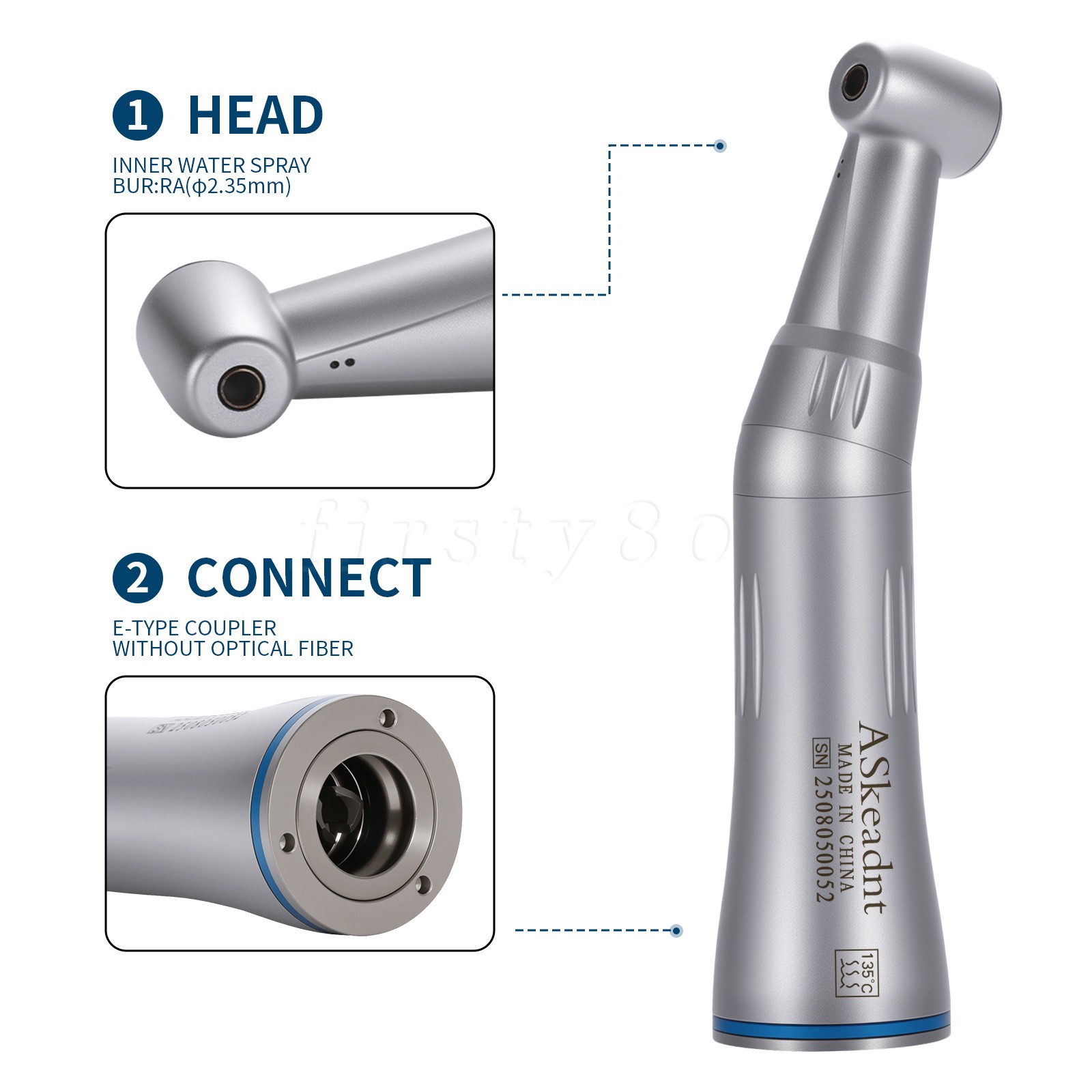 Dental Slow Low Speed Handpiece Push Contra Angle/Air Motor NSK Style 2/4 Holes