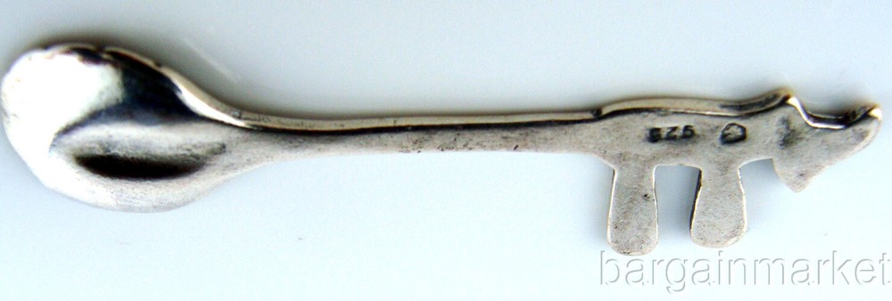 Sterling Silver Chai Life Shell Design Salt Spoon #364
